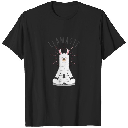 Discover Womens Llamaste Llama Yoga Yogi Cute Love VNeck T-Shirts