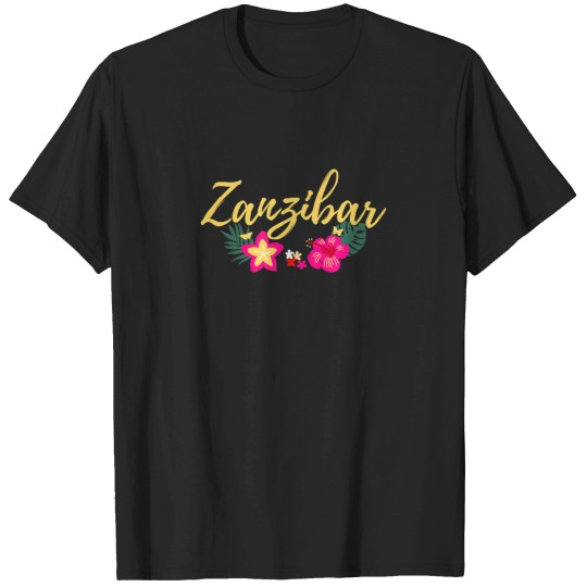 Discover Zanzibar Tanzania Africa Tropical Flowers Beach T-Shirts