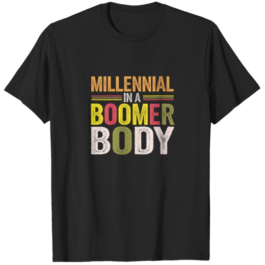 Discover Womens Millennial In A Boomer Body Funny Gift Id T-Shirts