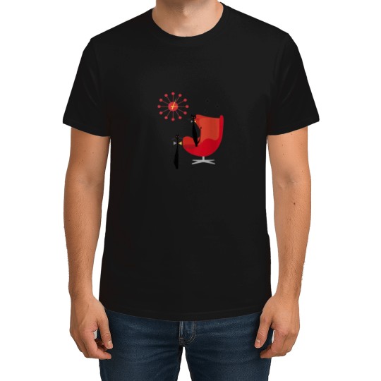 Discover Womens Mid Century Modern Cool Cats With Red Cha T-Shirts