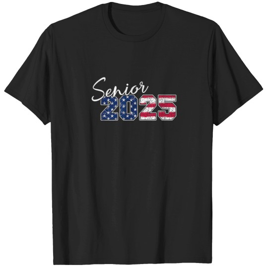 Discover Senior 2025 American Flag USA Graduation Class o T-Shirts
