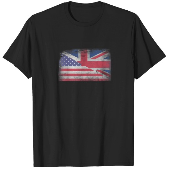 Discover British American Flag Great Britain Union half J T-Shirts