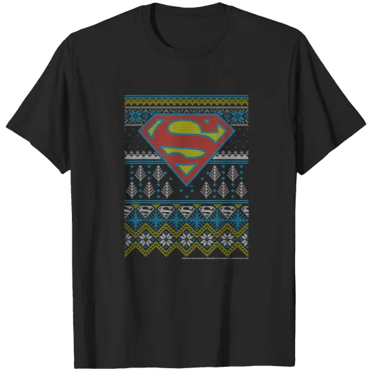Discover DC Comics Christmas Superman Ugly Sweater Style T-Shirt T-Shirts