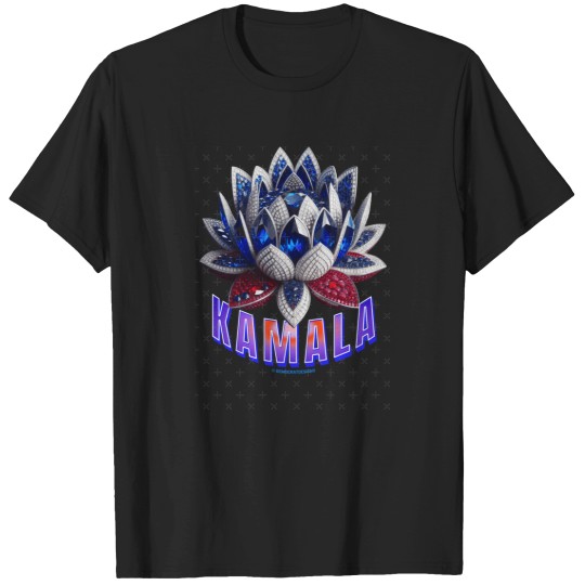 Discover SUDD0184 DemocratDesigns Kamala Harris Saphire Blue Lotus Patriotic USA for Democrats T-Shirts