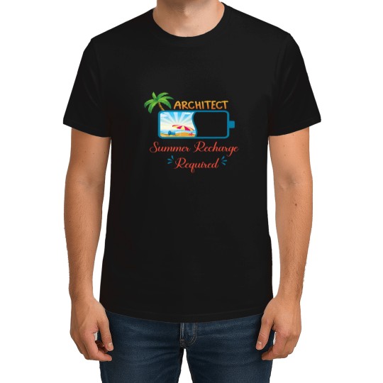 Discover Funny Architect Summer Recharge Required Last day Architect T-Shirts