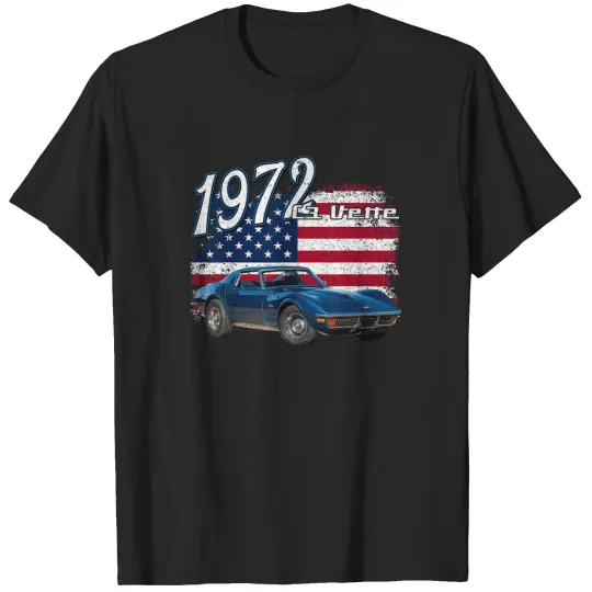 Discover 1972 72 c3 vette stingray z06 blue supercar sports car T-Shirts