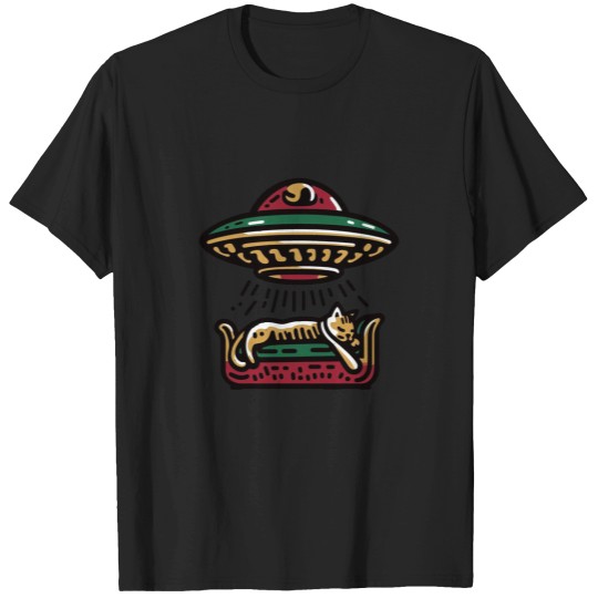Discover Cat Ufo Playing Cat Cat Cult (1) Le tits now T-Shirts