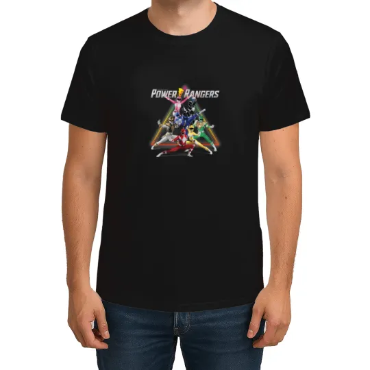 Discover power rangers rainbow pyramid retro action portrait T-Shirts