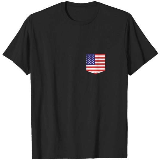 Discover American Flag Pocket T-Shirts
