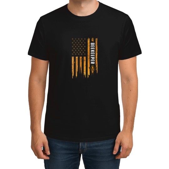Discover beekeeping american flag honeycomb honey bees beekeeper T-Shirts