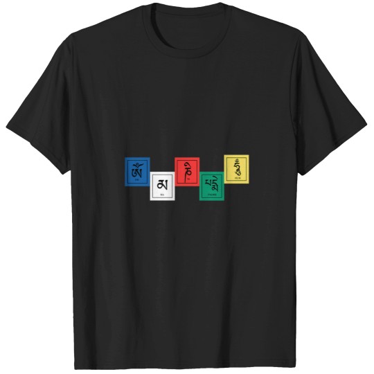 Discover Buddhist Prayer Flag Om Mani Padme Hum - Om Mani Padme Hum T-Shirt T-Shirts