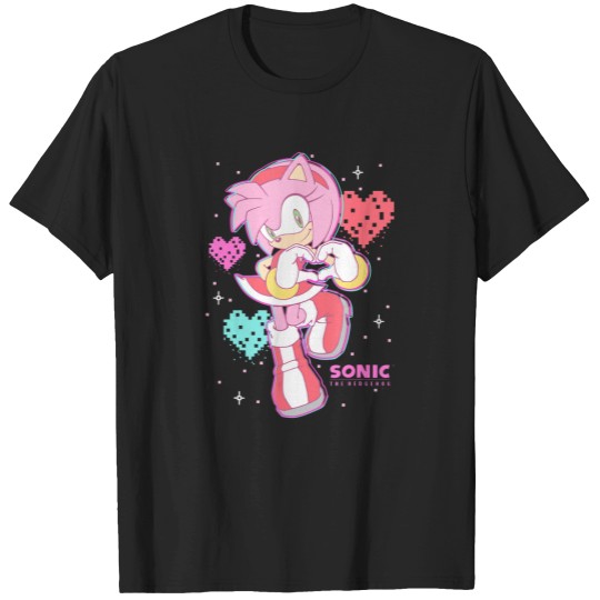 Discover SonicCC The HedgehogG Valentine'S Day Cute Amy Rose Retro Logo T-Shirt T-Shirts