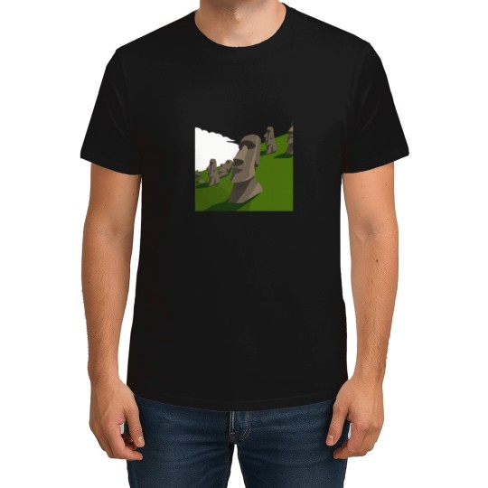 Discover eater iland moai tatue landmark deign vector T-Shirts