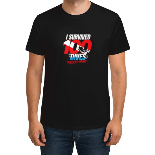Discover 100Th Dive Gift 2Diver Down Flag 2Funny Scuba Diving T-Shirt T-Shirts
