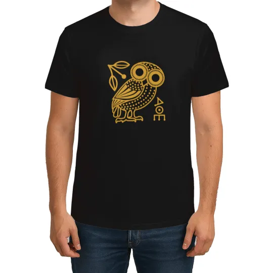 Discover cute athenian owl outline inpired by the ancient greek art on the tetradrachm coin T-Shirts