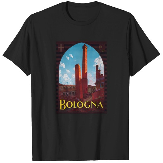 Discover Bologna-Vintage-Travel-Poster T-Shirt T-Shirts