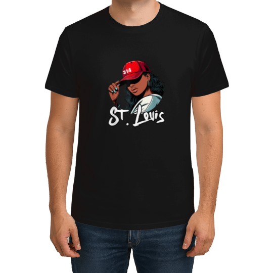 Discover 314 St Louis Black Girl Red Hat Hometown Stl T-Shirts