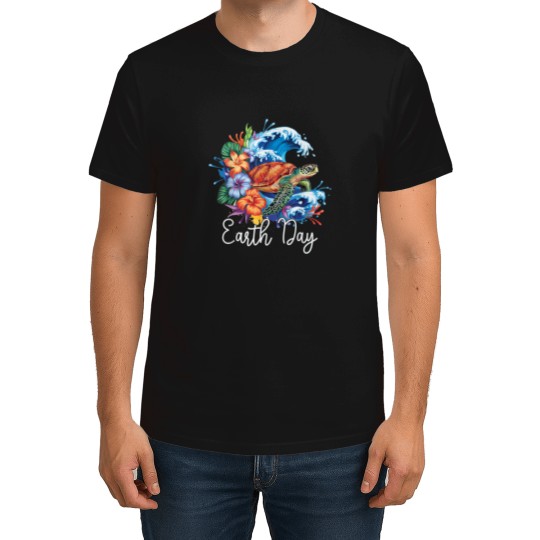 Discover Earth Sea Turtle Art Earth Days 2025 Restore Save The Planet T-Shirts