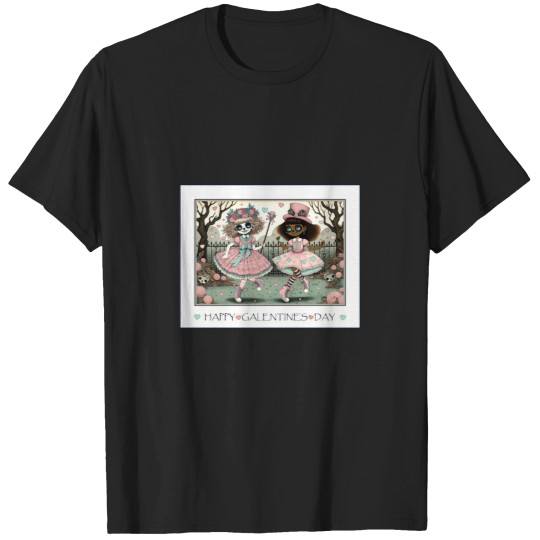 Discover Happy Galentine's Day by VALPYRA SKULLSTYR cute girls teens women lgbtqia T-Shirts