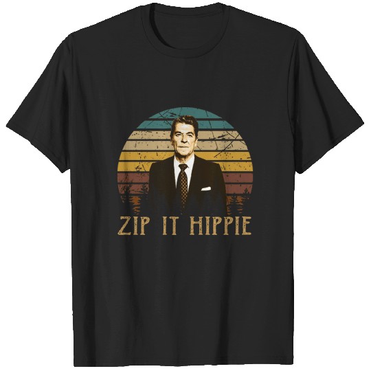 Discover Ronald Reagan Vintage Ronald Reagan Love Zip It Hippie T-Shirts