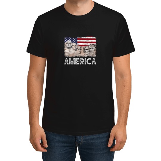 Discover trump president 45th rushmore mount american flag 4th july T-Shirts