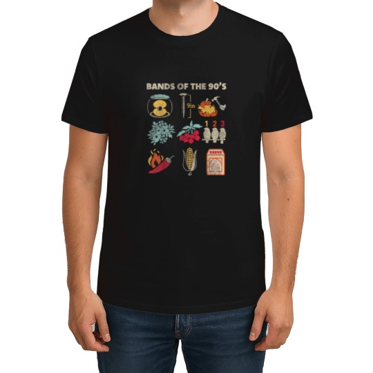 Discover Retro Popular Music Bands Of The 90s Rock Funny Vintages T-Shirts