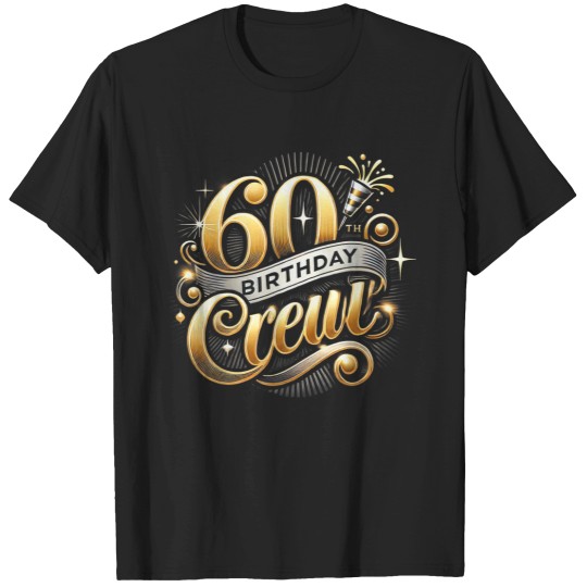 Discover 60th Birthday Crew 60th Bday Party Squad Friends Crown Funny T-Shirts