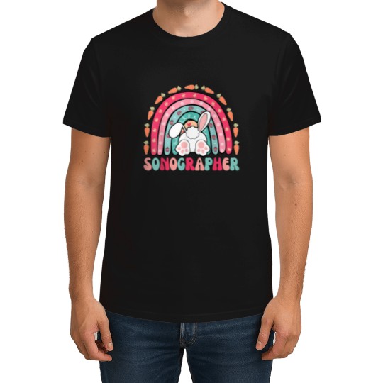 Discover Rainbow Sonographer Bunny Easter Sonography Ultrasound Tech T-Shirts