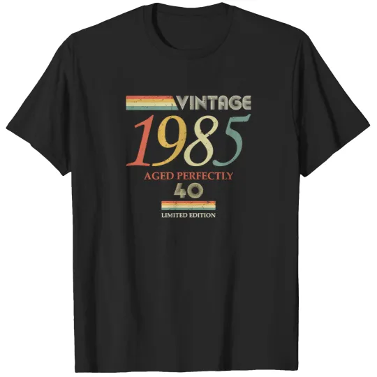 Discover Vintage 1985 40Th Birthday Aged Perfectly Gift T-Shirt T-Shirts