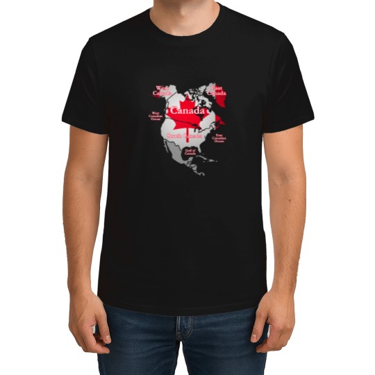 Discover Canadian Flag North America Map Gulfs Of Canada Patriotic Tee T-Shirts