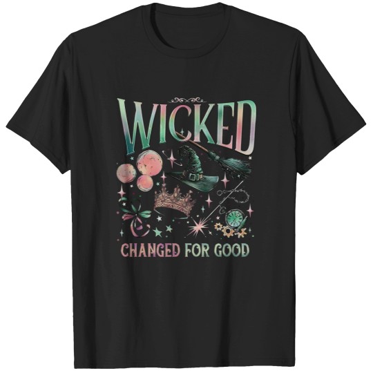 Discover Wicked Change For Good Vintage T-Shirt, Defy Gravity Broomstick Magic Wand, Wizard Movie Fan Shirt