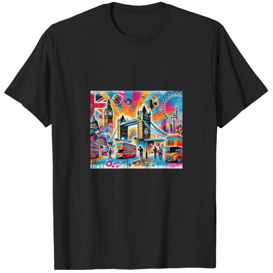 Discover “Neon London Vibes Pop Art Cityscape” T-Shirts
