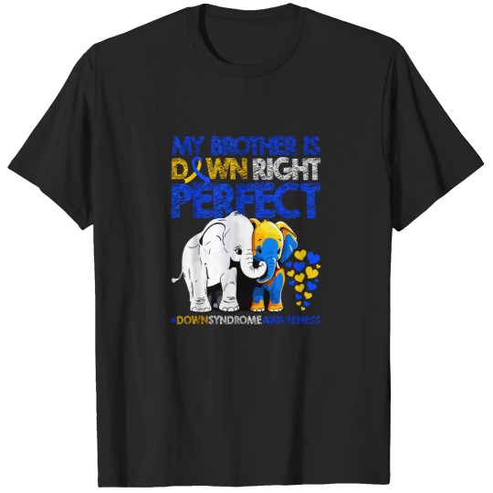 Discover My Brother Is Down Right Perfect Funny Elephant T-Shirts