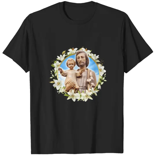 Discover Saint Joseph and Jesus - Lilies (S�o Jos� e Jesus)A�ucena T-Shirts