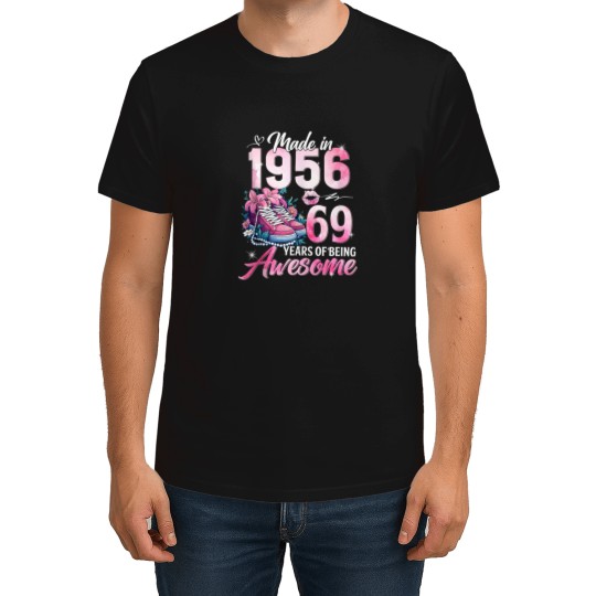 Discover 69th Birthday Queen Made In 1956 Gifts 69 Years Old Floral T-Shirts