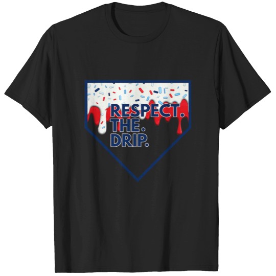 Discover Baseball Home Plate Drip for Boys Ice Cream Spinkle T-Shirts
