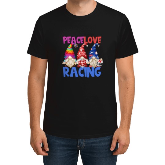 Discover Race Car Driver Funny Gnomes For Women Peace Love Racing T-Shirts