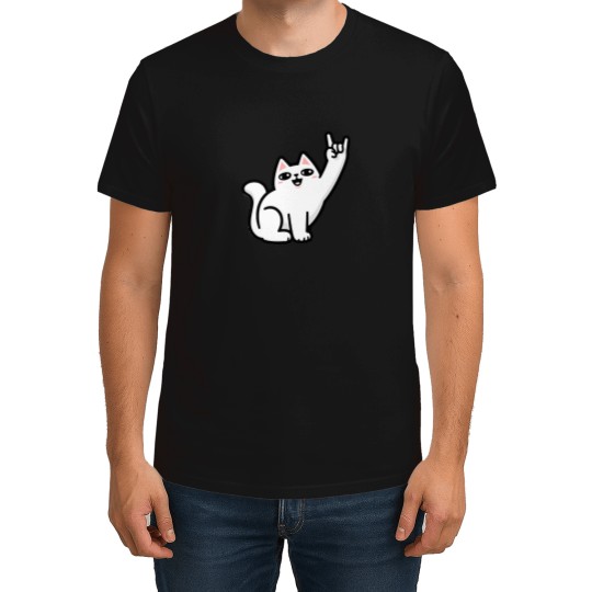Discover Rock-On-Cat T-Shirt T-Shirts