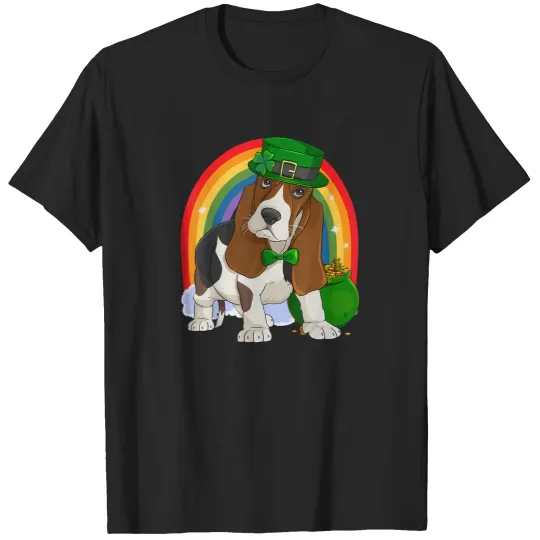Discover Basset Hound Lucky Leprechaun Dog St. Patricks Day T-Shirt T-Shirts