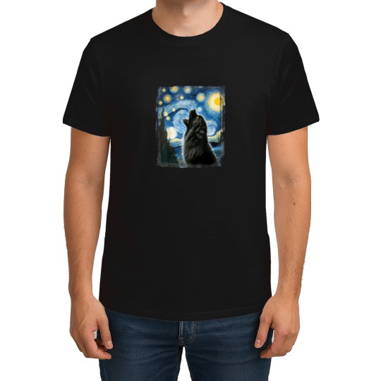Discover Newfoundland-Dog-Artistic-Van-Gogh-Starry-Night-Newfoundland-T-Shirt T-Shirts
