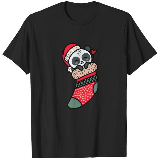 Discover Kawaii Panda In Sock Pajama  Family Chrismast Present Gift T-Shirts