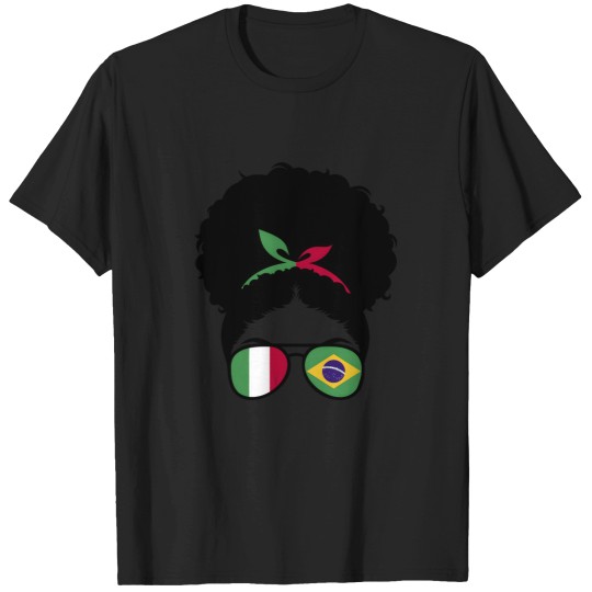 Discover Italy And Brazil Mix Afro Hair Half Italian Half Brazilian T-Shirts