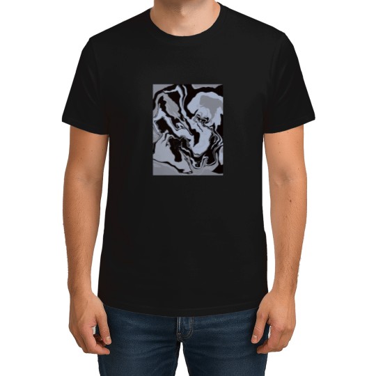 Discover Modern abstract pattern in swirl optics in black, blue and grey T-Shirts