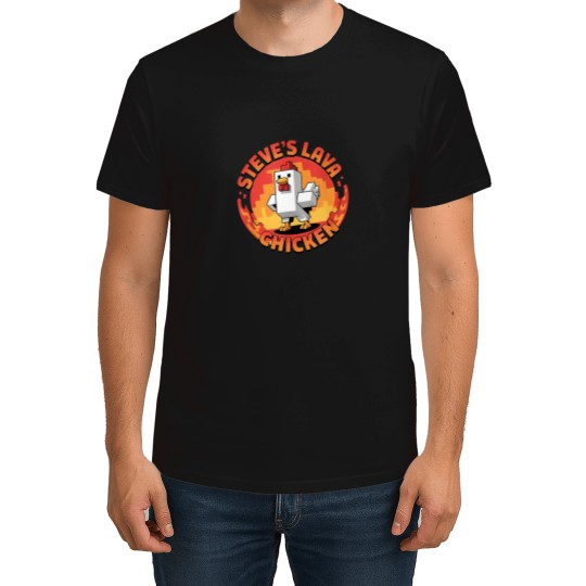 Discover Vintage Lava Chicken Miners Meme Steve Pixel Gaming Boys Kids Game T-shirt