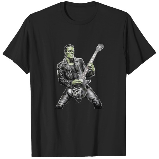 Discover Frankenstein Playing Guitar Player Rock Music Guitarist T-Shirts