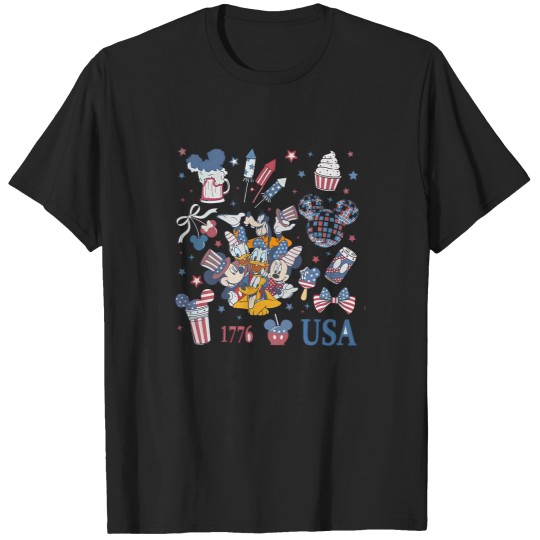 Discover Vintage Disneyyy Mickeyy And Friends Patriotic USA 1776 T-shirt, Flag Independence Day