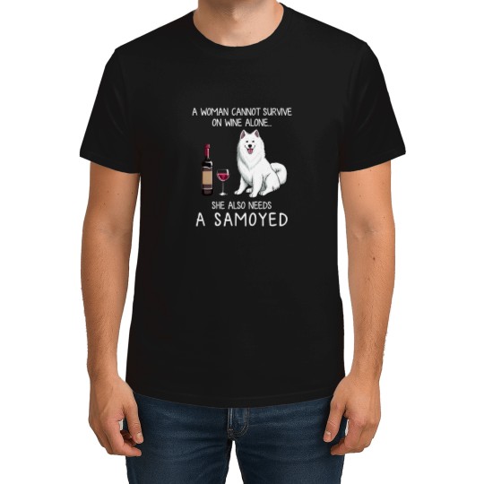 Discover Samoyed and wine Funny dog T-Shirts