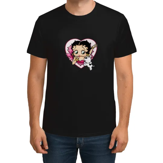 Discover Betty Boop Kanji Cartoon Sassy Comic Strip Womens Graphic Crewneck T Shirt Tee