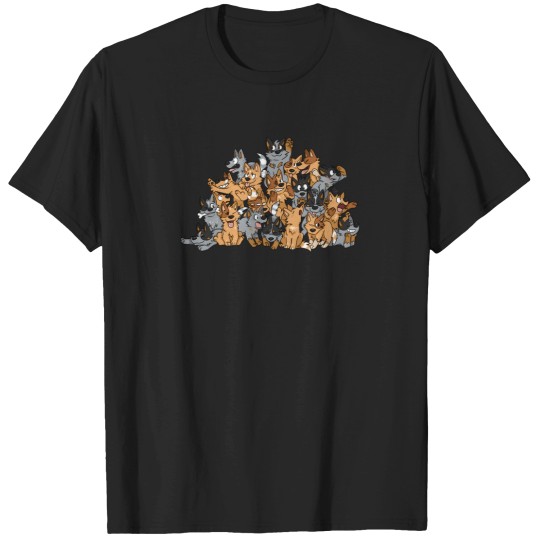 Discover Cattle-Dog-Pile T-Shirt T-Shirts