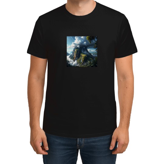 Discover Mountains And Clouds Landscape Sticker 1231 T-Shirts